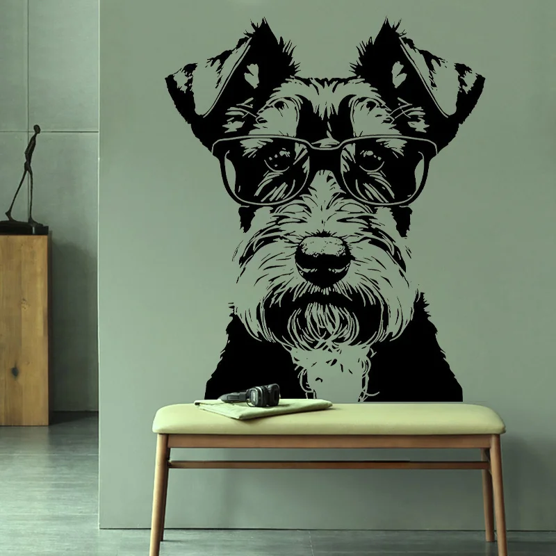 Hipster Dog Wall Decal Vinyl Art Home Decor for Living Room Bathroom Pet Grooming Salon Pet Shop Sign Sticker Window Murals Z578 wall stickers wall sticker home decoration accessories