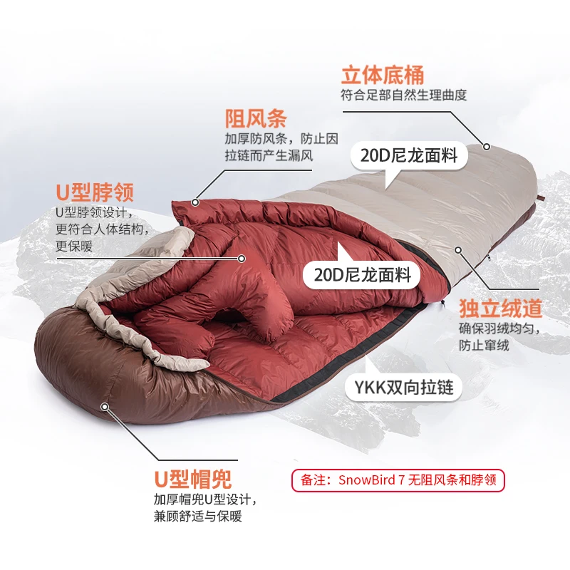 Naturehike Outdoor Climbing Ultralight Sleeping Bag Winter 650FP Mummy Duck Down sleeping bag survival sleeping bag