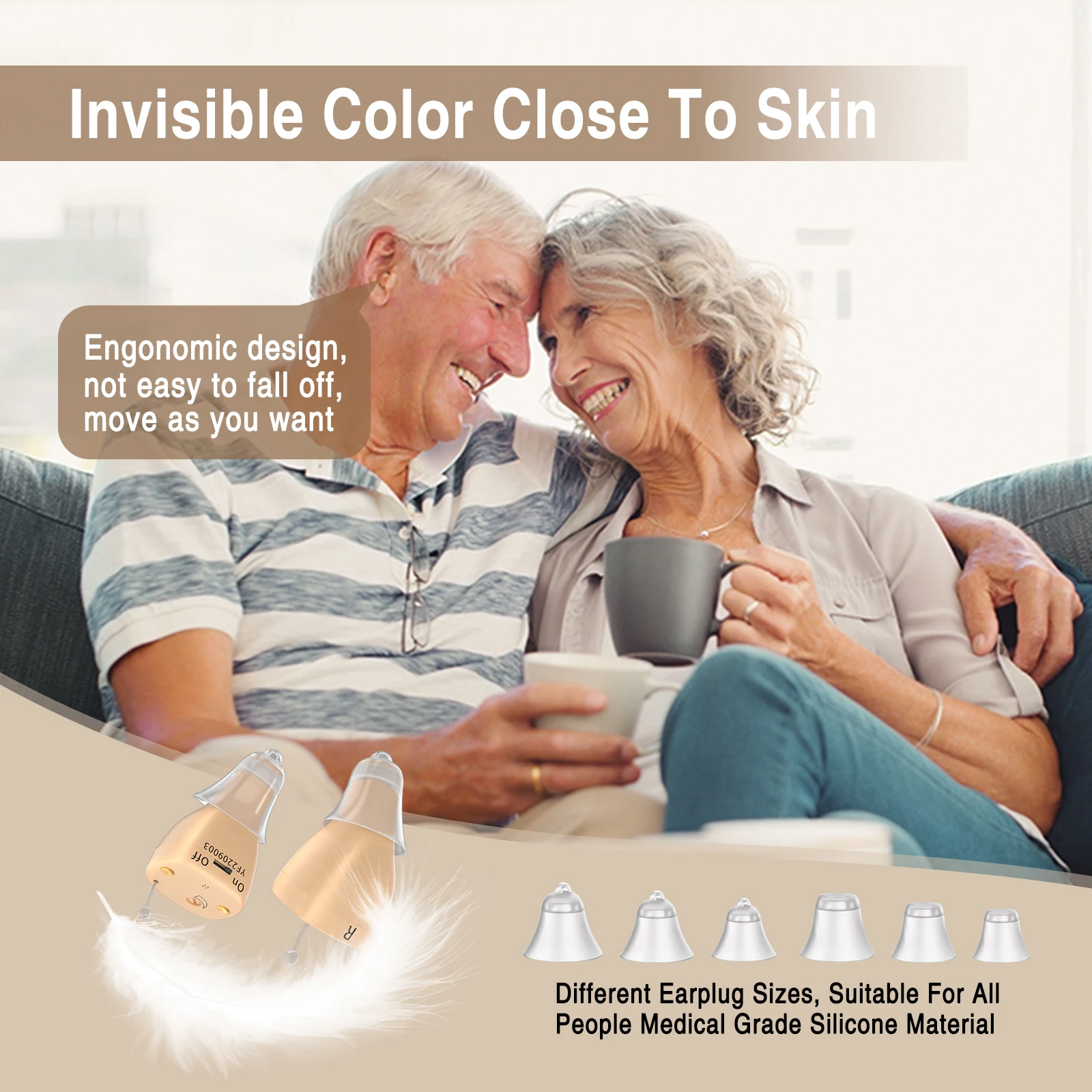 Hearing Aids Rechargeable With Noise Cancelling Nearly Invisible Digital Hearing Aid For Adults-Mild To Moderate Hearing Loss 6