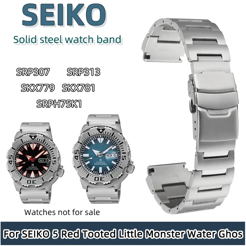 For SEIKO 5 Red Tooted Little Monster Water Ghost Metal