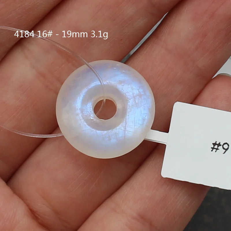 Natural Blue Moonstone ,100%Natural Guarantee , Bagel shape , Pandent , Necklace ,For DIY Jewelry Making !