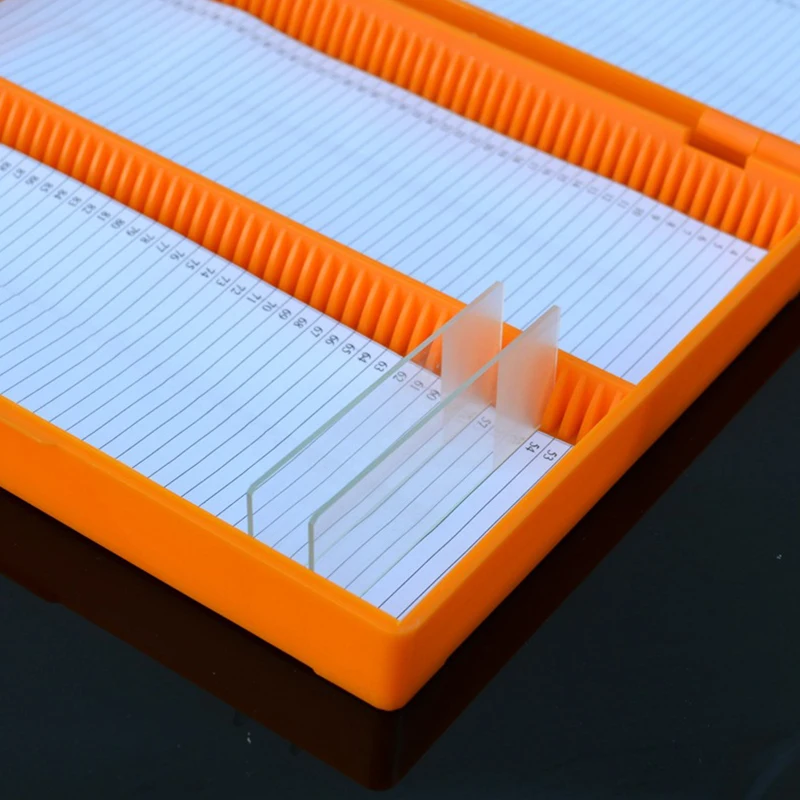 Microscope Slide Box Microscope Slide Box Biological Pathology Holds Up To 25/50/100X Slide Bio Slice Box Slot Rectangular Microscope Glass