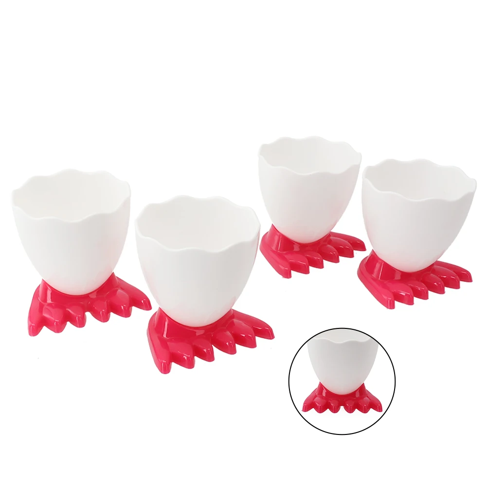 Cute Creative Egg Cup Holder Plastic Eggs Holder With Feet Eggs Separator Boiled Container Kitchen Accessories 4Pcs egg cups holder,egg container