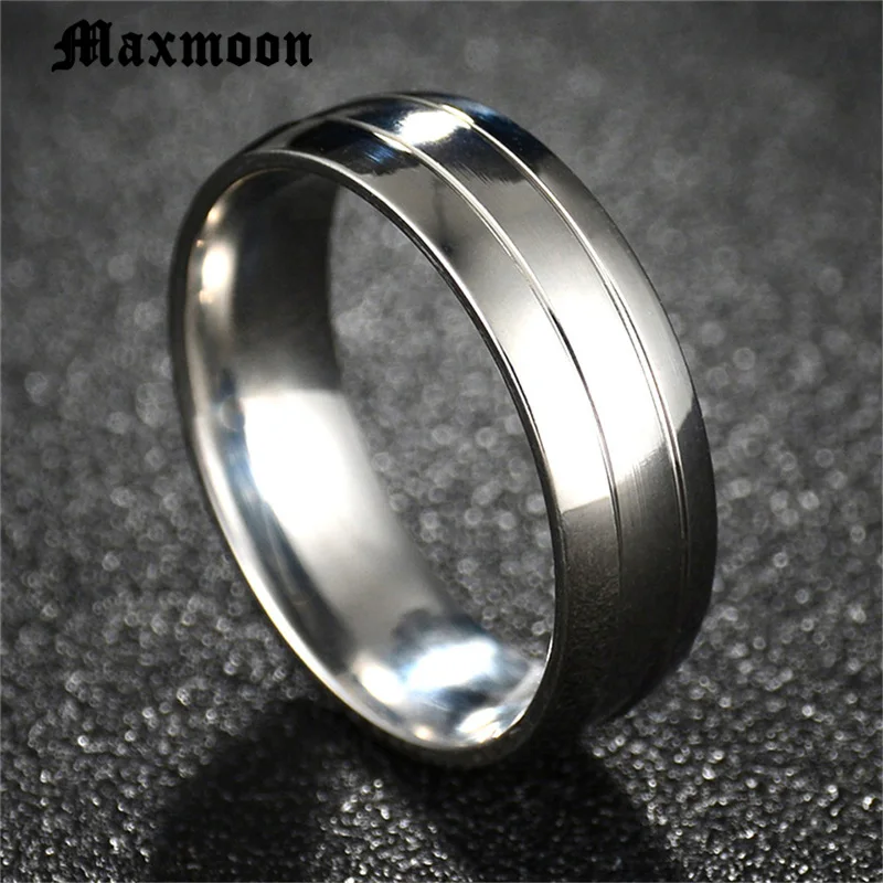 Wedding Rings for Women Men Couple Zirconia Band Stainless Steel Anniversary Engagement Jewelry