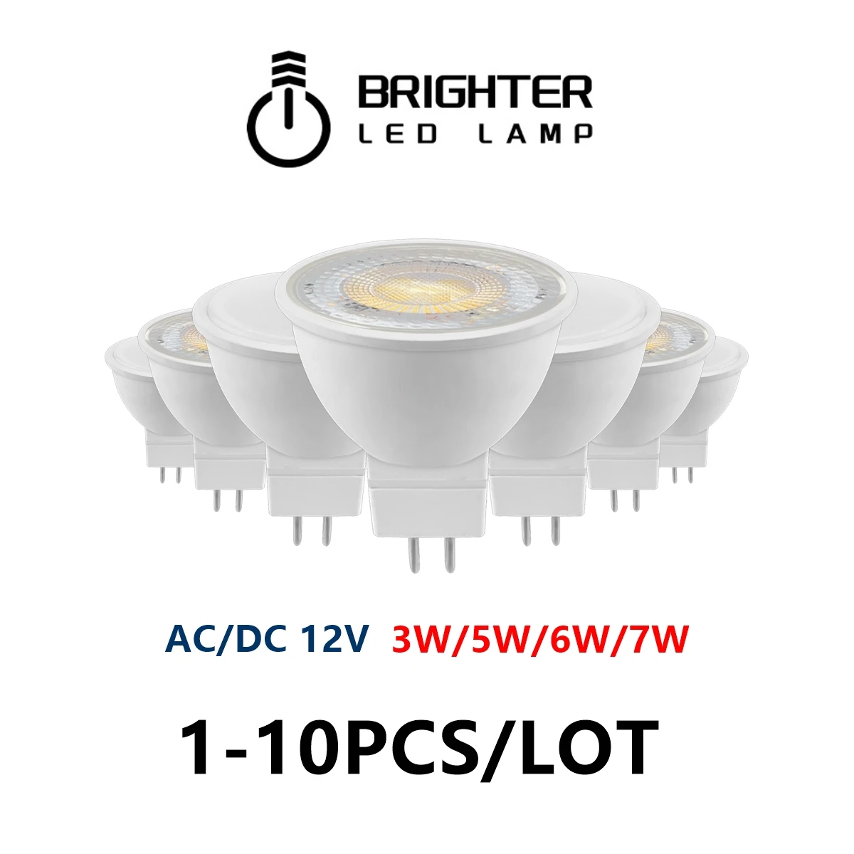 할로겐 램프 교체 가능 1-10 LED GU5.3 인라인 AC DC12V 스포트라이트 MR16, 발광 각도 38/120 도, 3W-7W, 3000K-6000K, 20W, 50W
