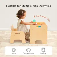 Montessori Toddler Table and Chair Set, Wooden Activity Furniture for Kids, Ideal for Eating, Reading, Drawing, Play, and as a S 3