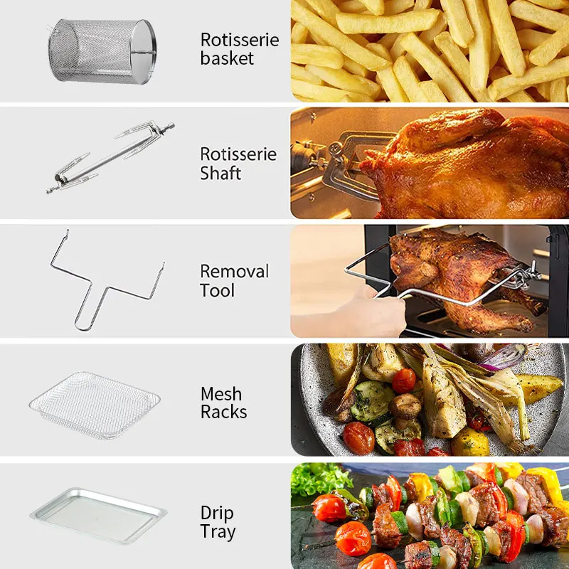 YYHC- Multifunctional Overheating Protection 18L Large Capacity Non-slip Feet Air Fryer Toaster Oven