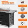 Walsunny 43 inch Outdoor Propane Fire Pit 50,000 BTU Gas Fire Pit Table with Lid, Glass Wind Guard, Waterproof Cover 5