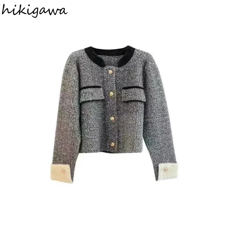 ���� ���� ī��� ž 2023 Ropa Mujer Office Lady �ѱ��� ��Ʈ ������ ���� Pull Femme �м� ��Ƽ�� Sueter