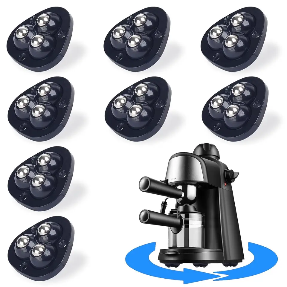 Appliance Wheels 12-Pack Self-Adhesive Swivel Casters - Mini Wheels For Trash Cans, Storage Bins Wheels For Appliances On The Counter