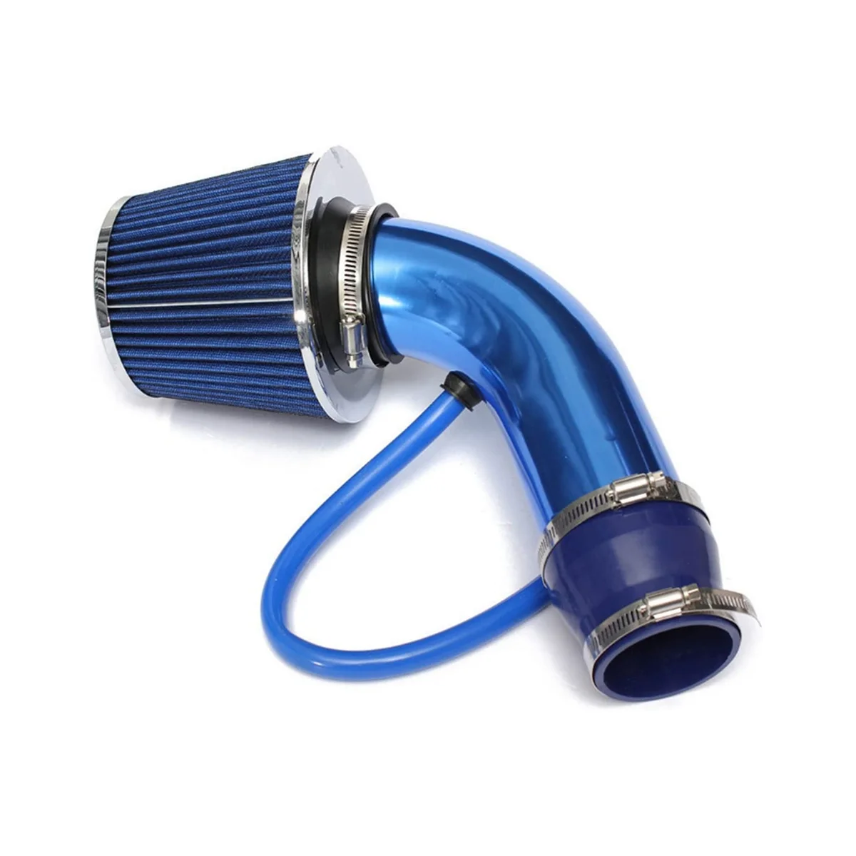 

Universal Car Racing Cool Air Intake Kit 3Inch Pipe Aluminium Automotive Filter Induction Low Hose and Clamp Kits ,Blue