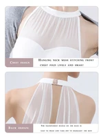 Sexy White Ballet Leotard For Women Adult Elegant Halter Neck Mesh Stitching Gymnastics Leotard Ballerina Dance Costume - Image 6