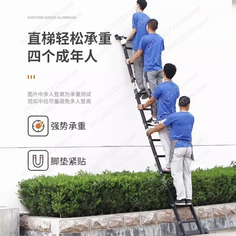인기 상품 다용도 접이식 사다리, 7-in-1 높이 조절 사다리, A형 5단 텔레스코픽 사다리, 19피트 도달 높이