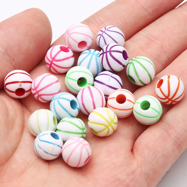 Sports Charms For Jewelry Making 100PCS 9-10mm Polymer Clay