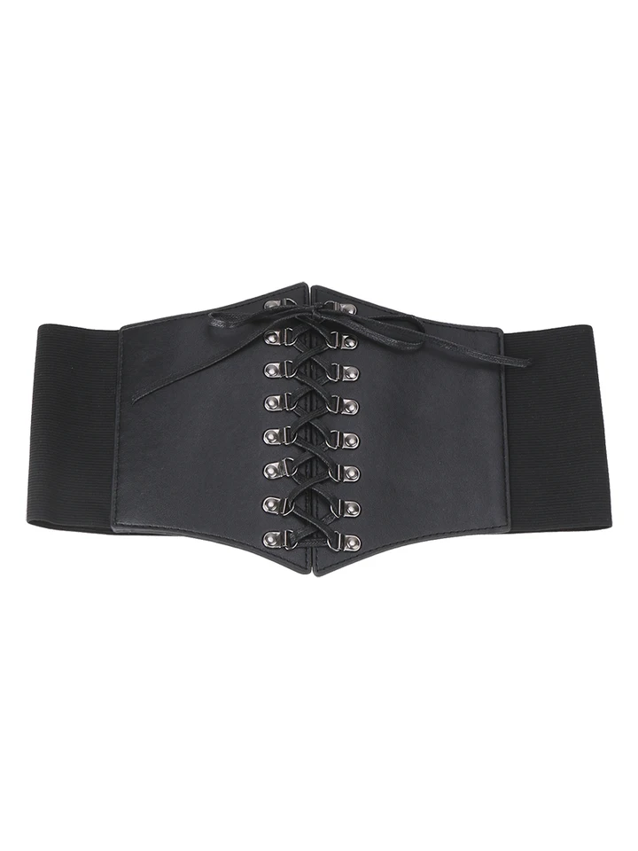 Cintura Corsetto Waspie Regolabile Con Lacci - Fascia Elastica Larga 20 Cm Per Donna, Stile Vintage E Retrò, Perfetta Per Costumi Cosplay, Pirata E Uso Quotidiano - 6