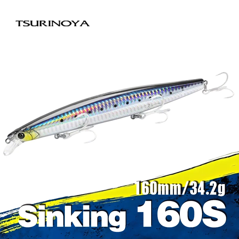 TSURINOYA 163S Ultra Long Casting Sinking Minnow Meeresangelköder STINGER 163 mm 34,2 g Seebarsch Thunfisch Salzwasser Große harte Köder