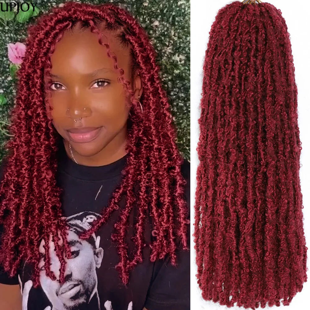 

12 14 18 Inches Butterfly Locs Crochet Hair Pre-twisted 1- 6 Packs Distressed Soft Faux Locs Crochet Braids Locs for Black Women