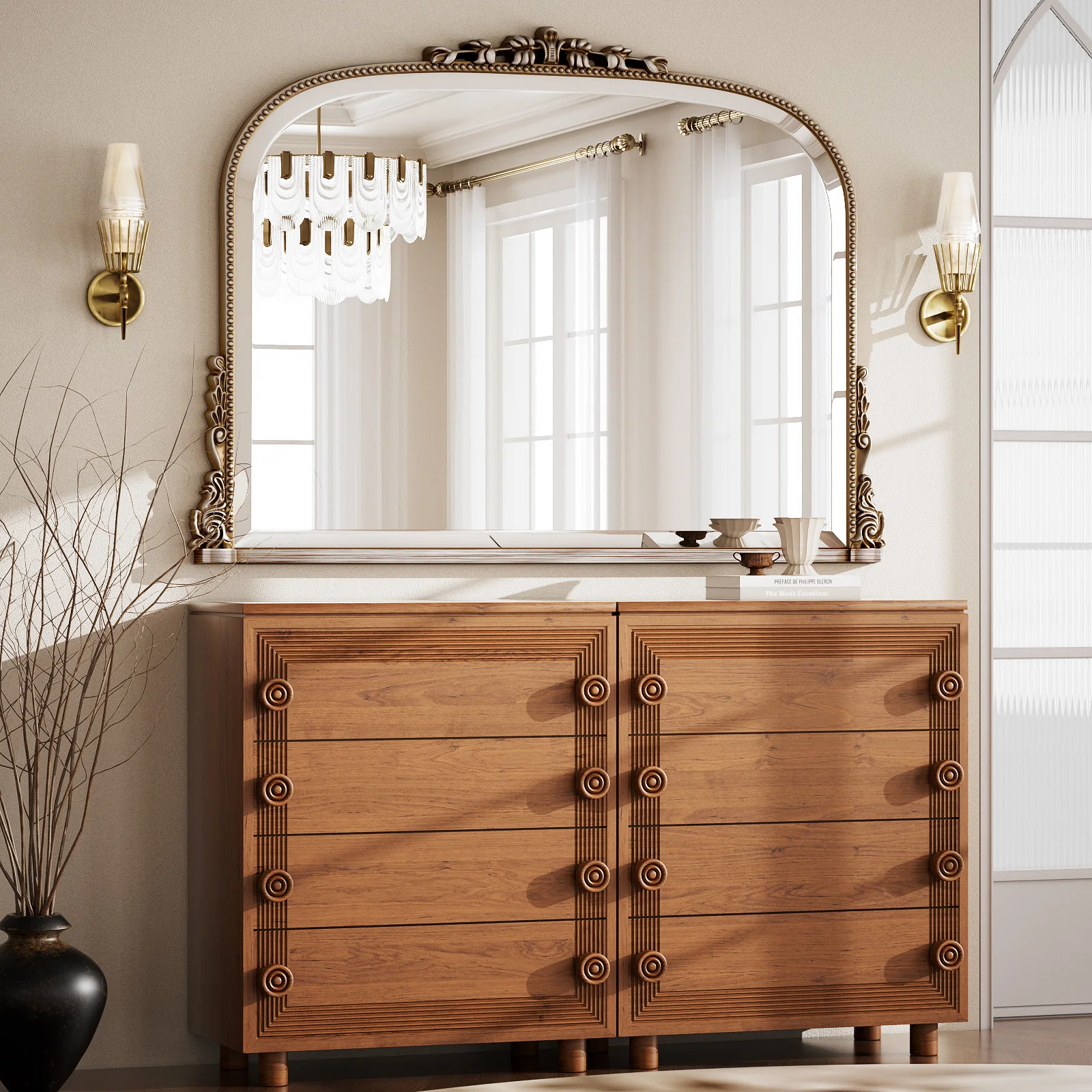 Vintage Arched Vanity Mirror 4