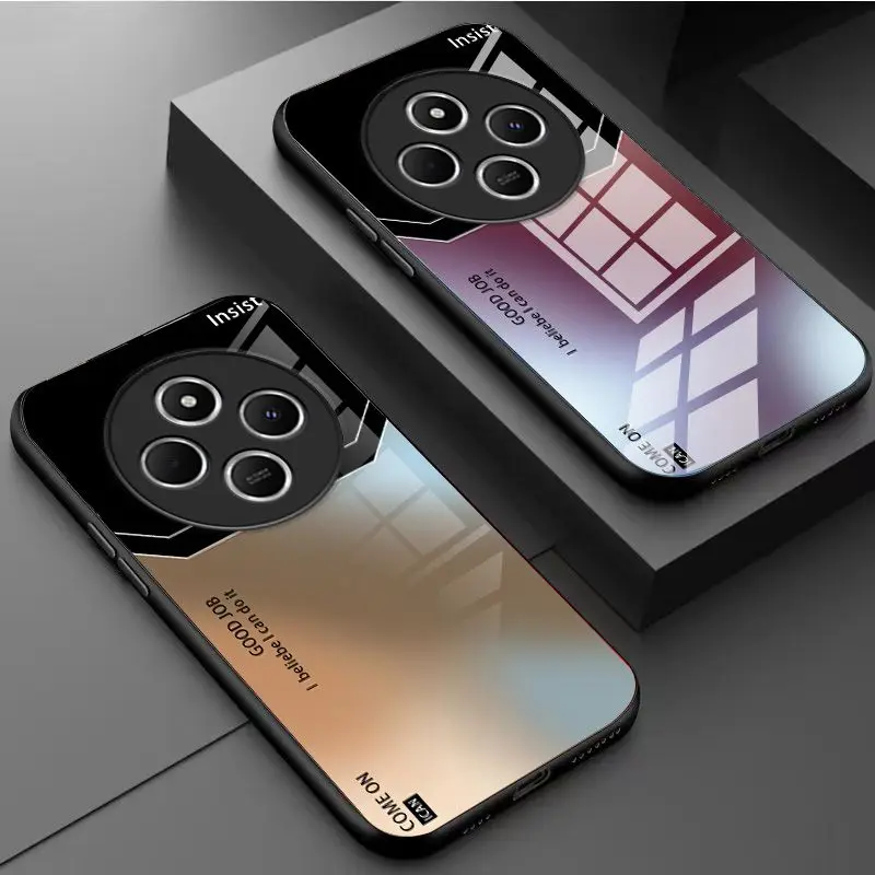 Fashion Hard Tempered Glass Gradient Protective Back Cover Case - Full Cover Shell