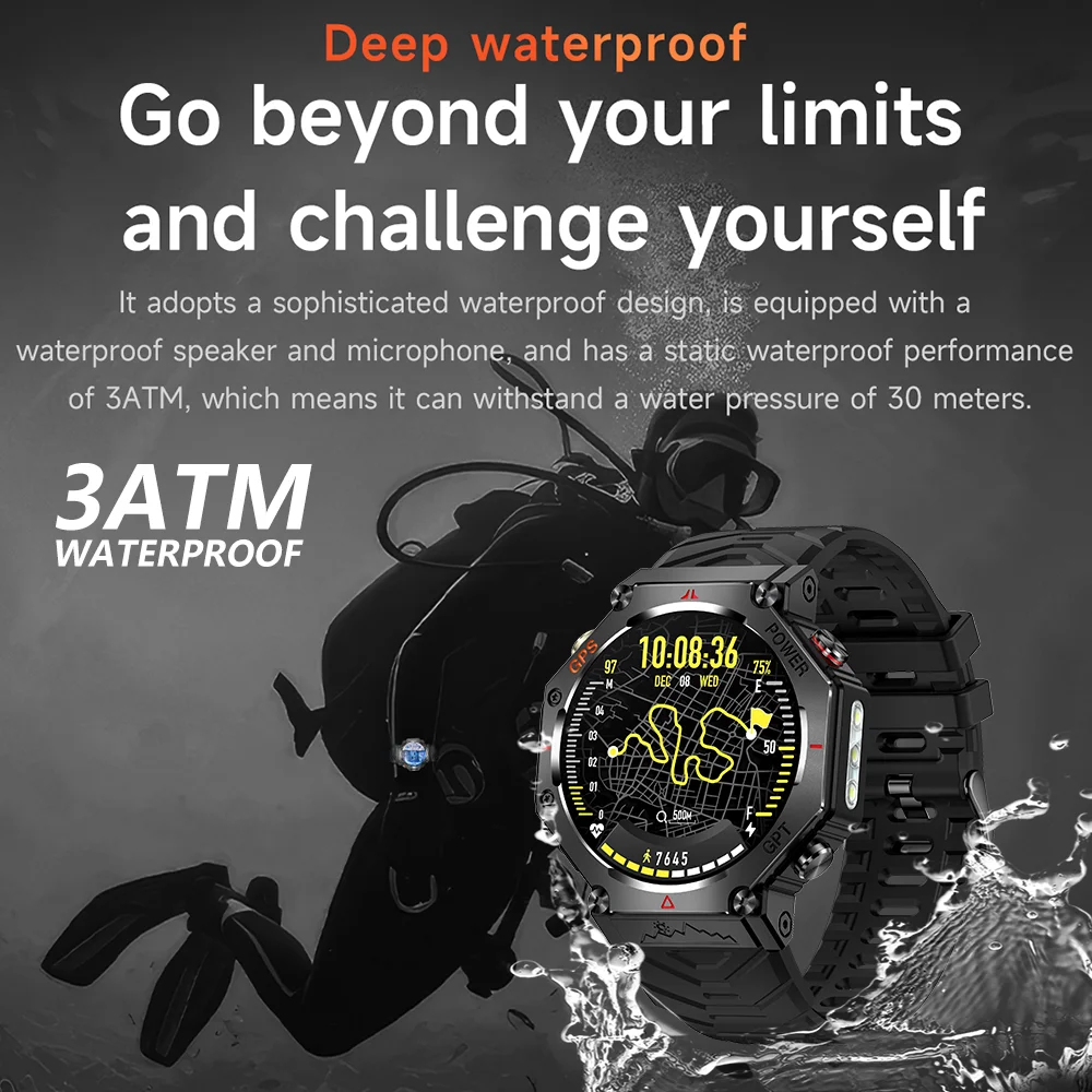 New ChatGPT AI assistant Smart Watch 5ATM Waterproof GPS  Built-in Dual-band GNSS Compass Military Sport Smartwatch Men Woman 6
