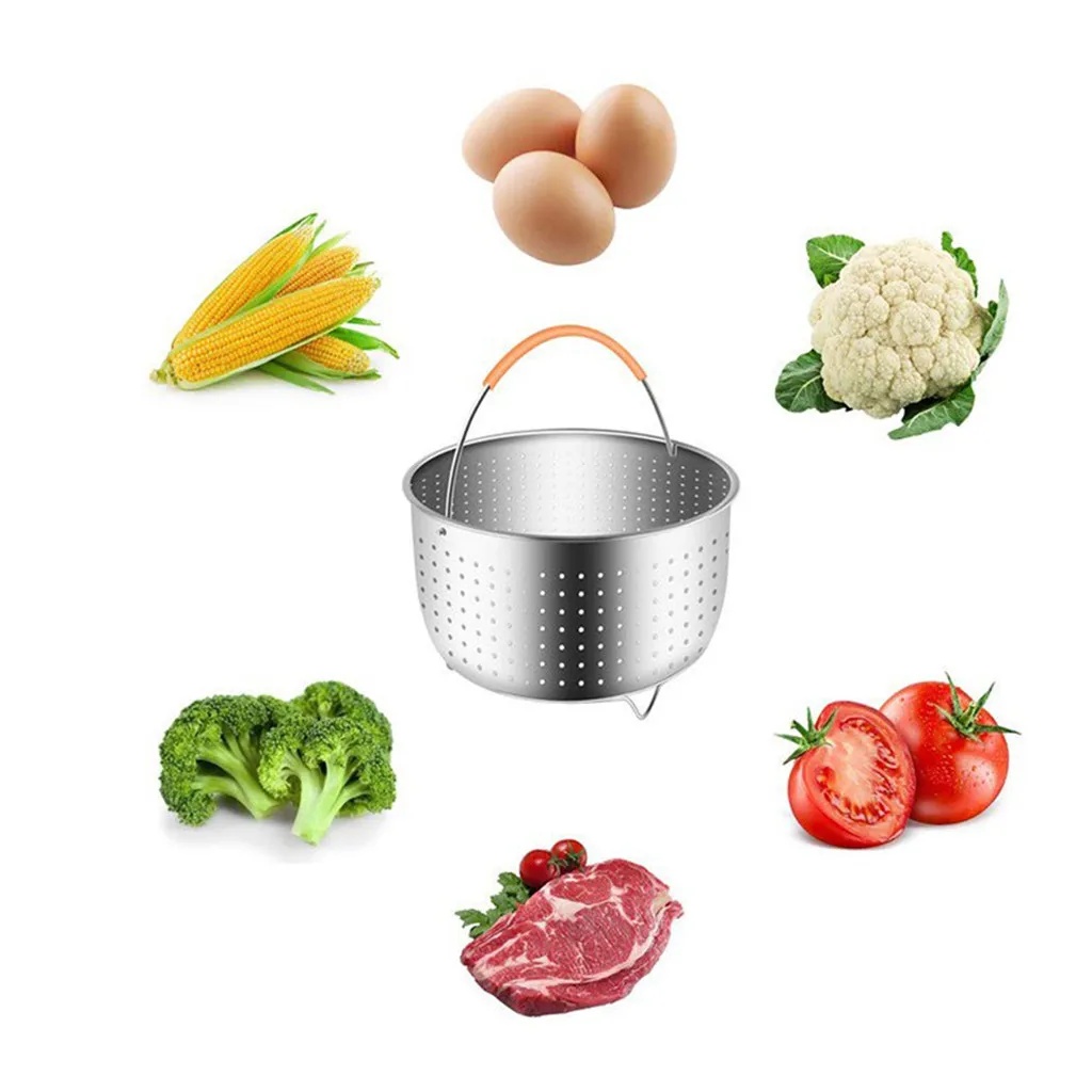 Sturdy Steamer Basket for 6 Quart Instant Pot Pressure Cooker Stainless Steel Steamer Insert with Handle, Great Accessory