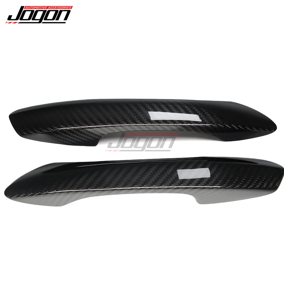 2個リアルカーボン繊維外装ドアハンドルカバーポルシェ918 718
