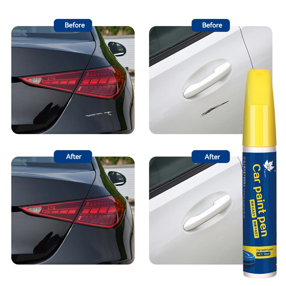 12ML Car Paint Pens Scratch Repair Pen Universal Color Retouching Pen Black Gray Creamy Touch-up Paint DIY Car Supplies