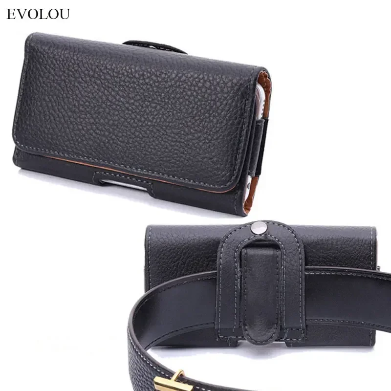 Leather Belt Case with Magnetic Closure and Belt Clip Attachment