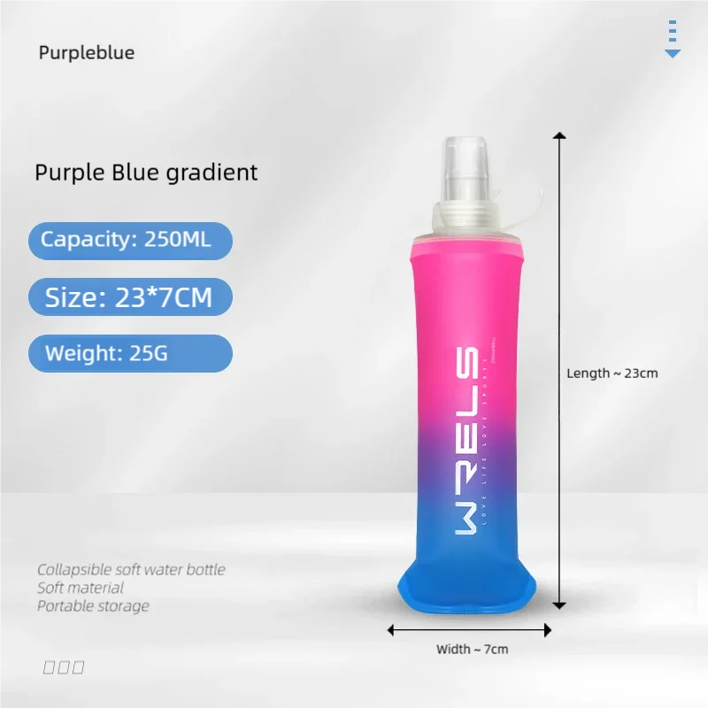 בקבוק מים ספורט TPU מתקפל רך לשתייה בקבוק מים נייד זרימה גבוהה ריצה הליכה אופניים כושר תיק מים