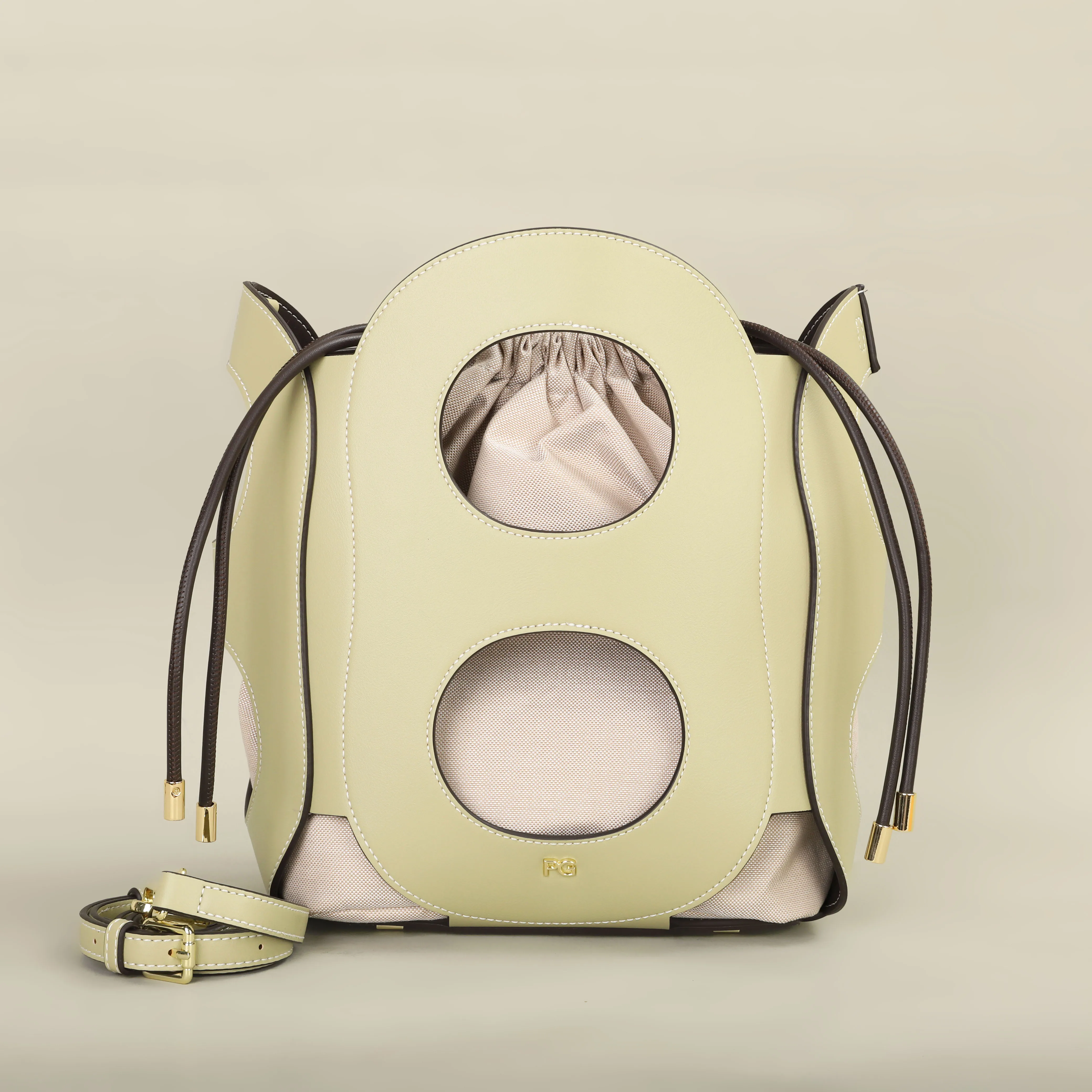 Soft TPU hollow geometric bag with canvas lining