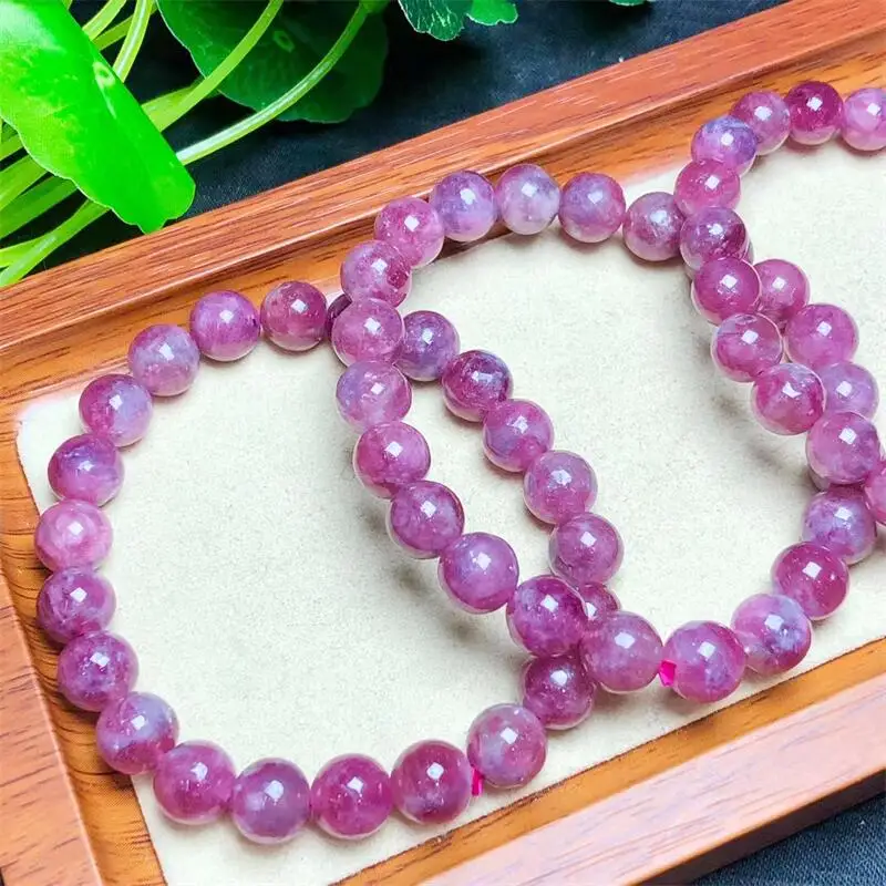 

Natural Red Tourmaline Bracelet Handmade Crystal Quartz Jewelry Stretch Bangle Children Birthday Gift 1pcs 7MM
