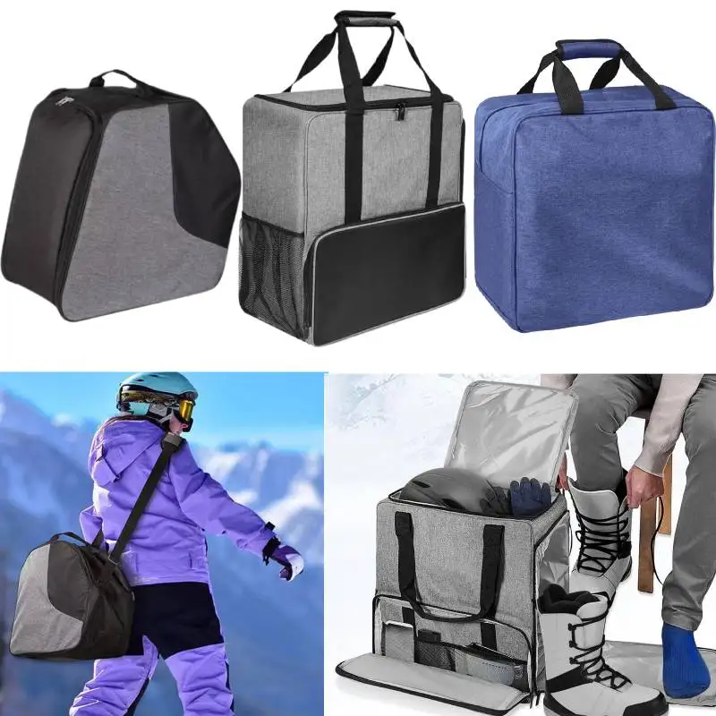 Ski Bags Ski Boot Bag Portable 65L Ski Backpack Large Capacity Storage Bag Lightweight Boot Bag For Goggles Jacket Skis Snowboard Accessories Gloves