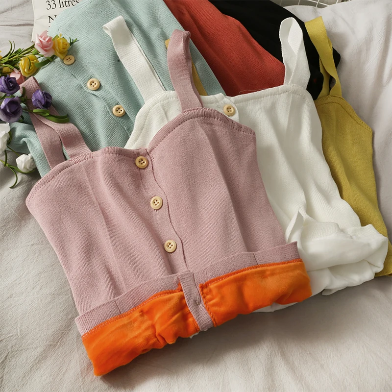 

Liba Sin Long Johns Women Thermal Underwear Camisole Autumn Winter Buttons Front Solid Thick Strappy Warm Crop Tops For Women