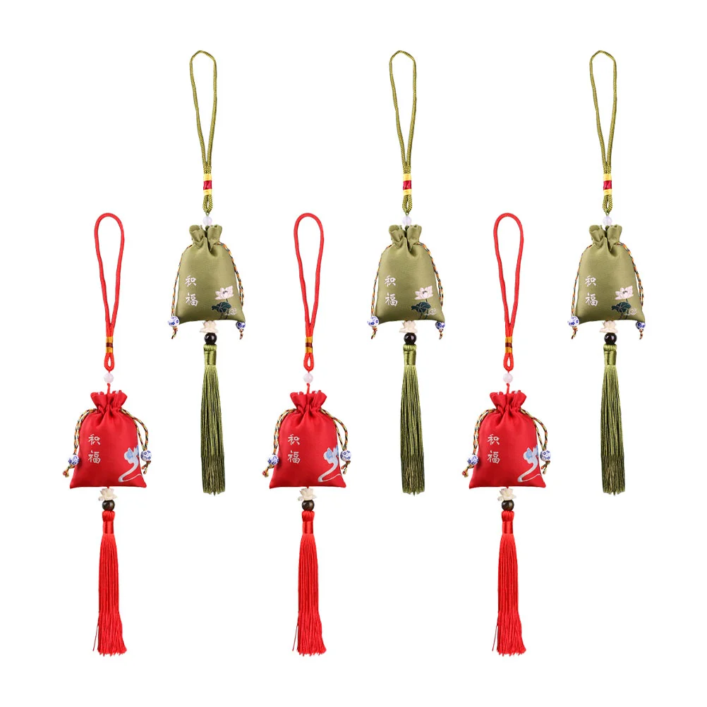 Stool Portable Embroidery Sachet Pouch Tassel Japanese-style Decor for Car Locket