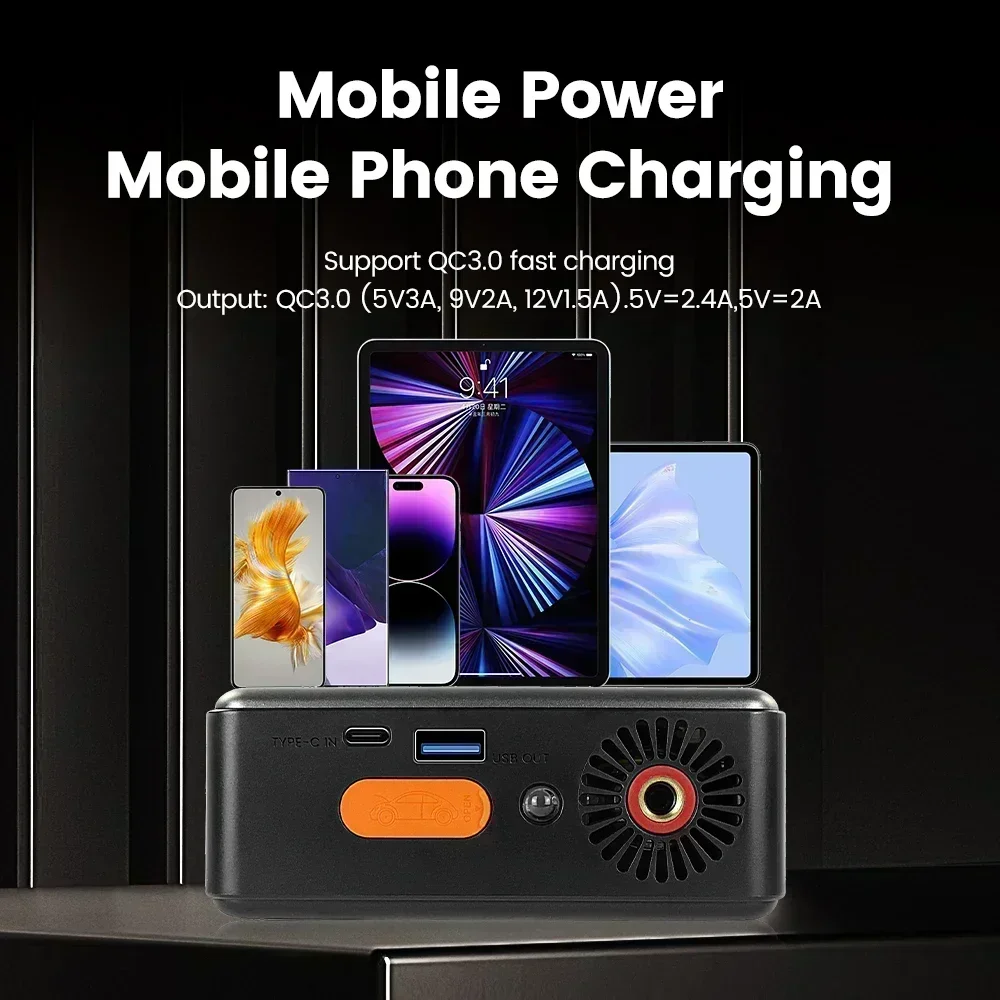 13000mAh Car Jump Starter Portable Air Compressor Baseus Power Bank 12V Digital Tire Inflator Emergency Battery Boost LED Light