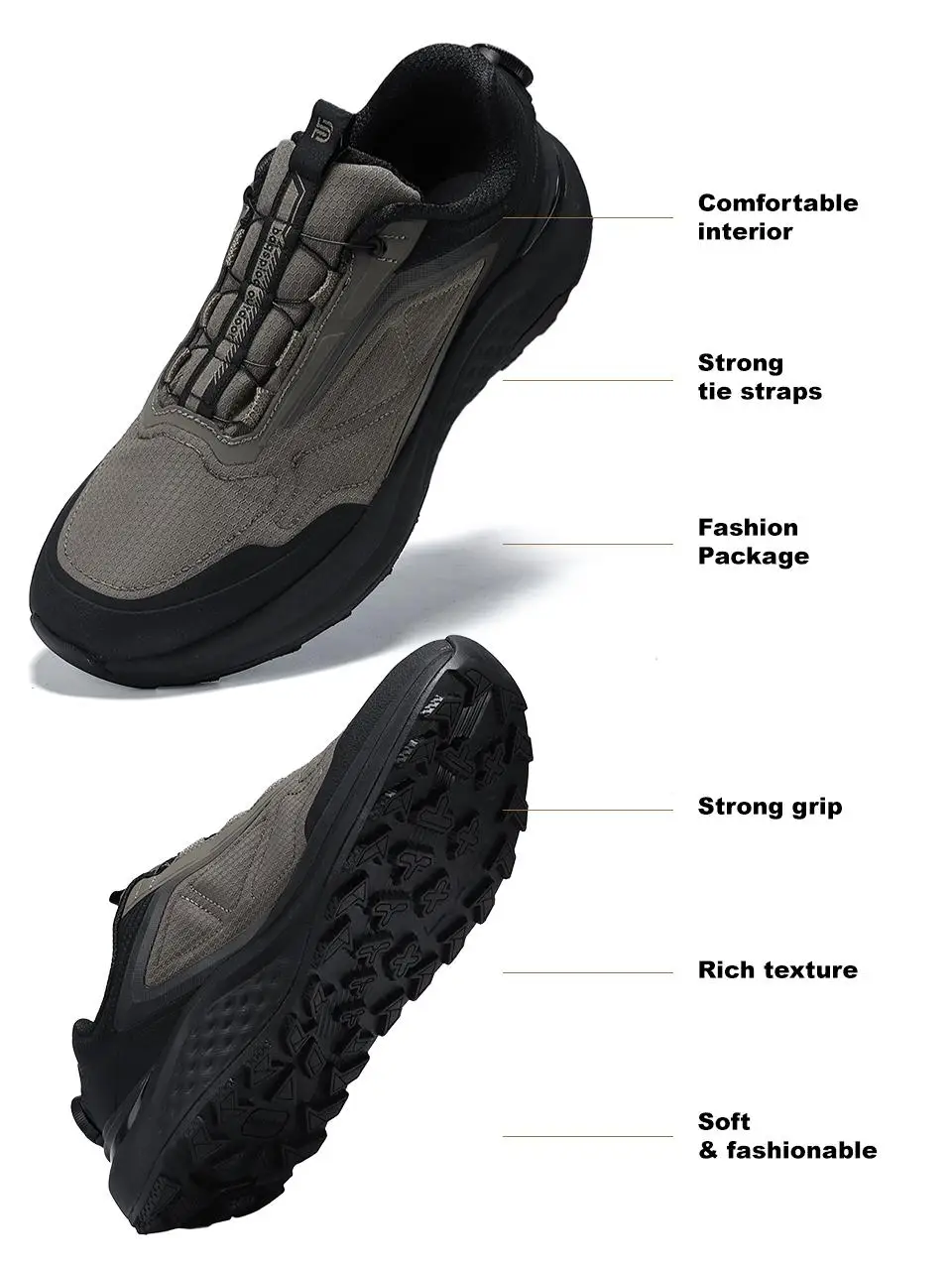 BAASPLOA Herren-Wanderschuhe mit drehbarem Knopf, Trekking-Sneaker, Outdoor-Wanderschuhe, rutschfest, verschleißfest, sportlich – Detail 12