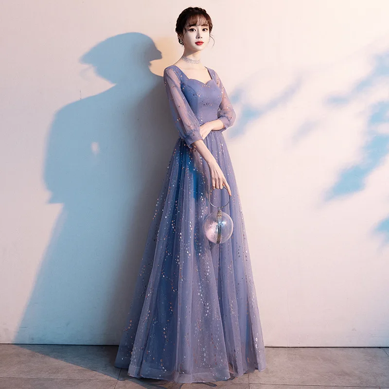 DongCMY Long Plus Size Tulle Prom Dress Robes Evening Party Robes Soirees Elegant Party Dresses for Women