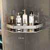 Punch-free Corner Rack Bathroom Shelf Shelves Wall Mounted Shower Storage Aluminum Holder Bathroom Kitchen Organizer Accessorie 5