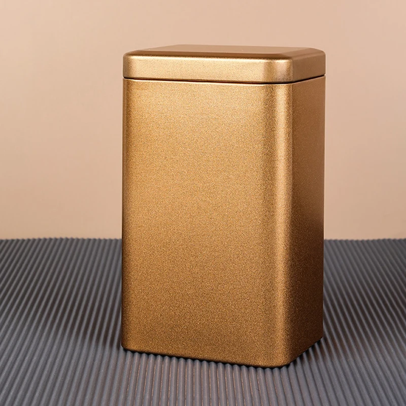 125g Metal Retro Square Tea Can Candy Food Storage Case With Lid Packaging Box Container Sealed Metal Can tea tin box tea canister