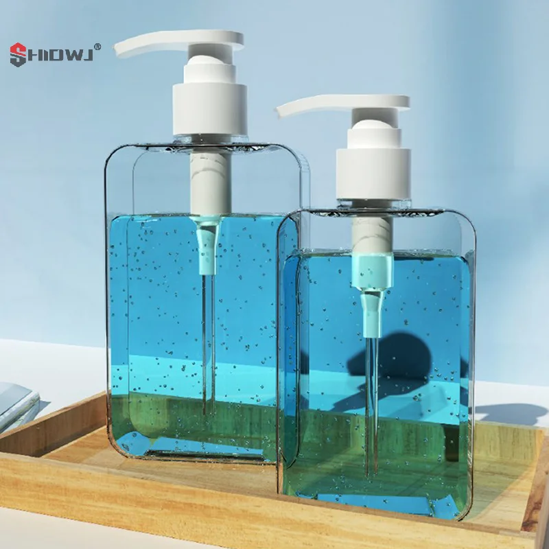 Transparent Square Soap Dispenser Countertop Lotion Bottle With Pump Bathroom Lotion Liquid Soap Dispenser Refillable Emp 6