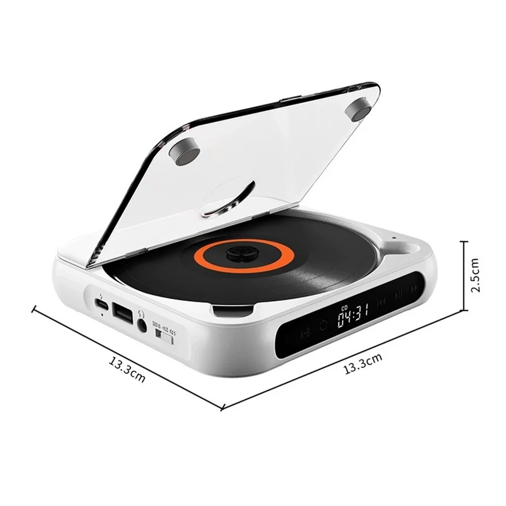 Draagbare Cd-Speler Met 5 Afspeelmodi Touchscreen Bluetooth-Compatibel Oortelefoon Mini Muziek Cd Walkman Voor Student Mannen Vrouwen