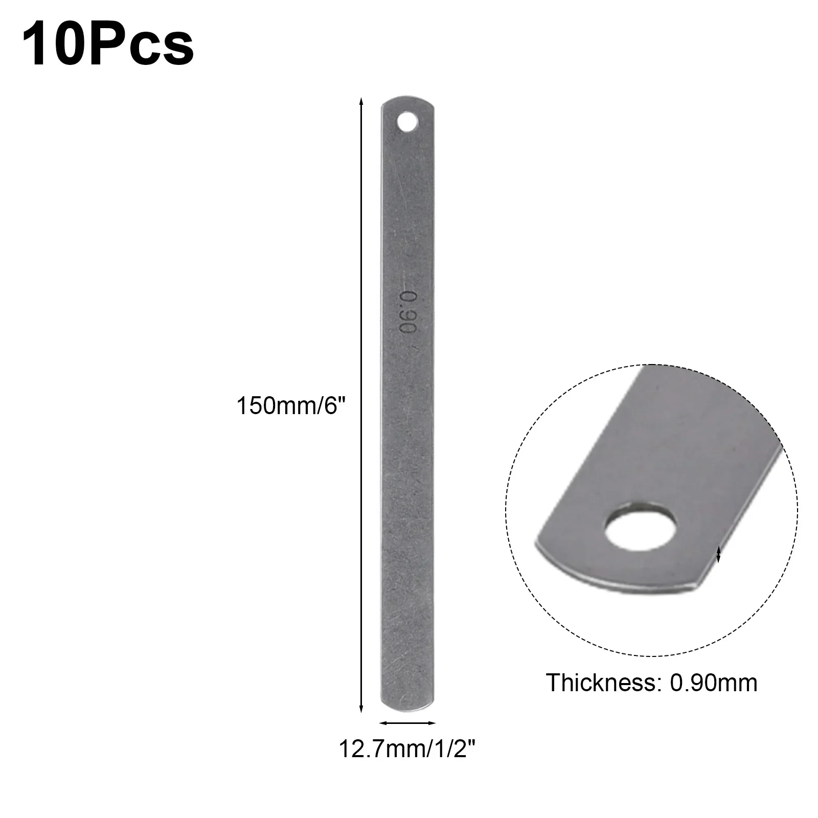 10 Blades Metric Steel Feeler Gauge 0.9mm Thickness Filler Gauge Offset Valves For Measuring Valve Clearances Guitar Setup