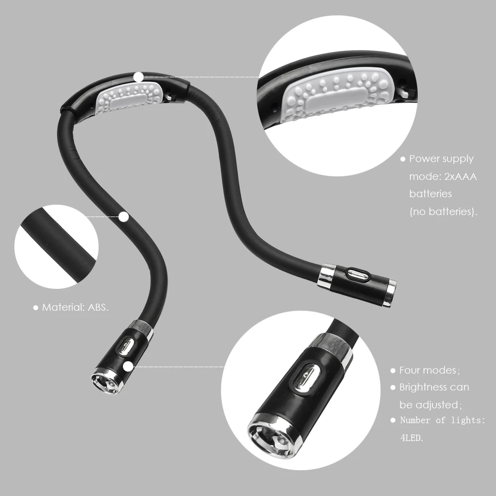 Mini Flexible Reading Lamp LED Rechargeable Neck Light for Reading in Bed Bendable Book Lights Neck Lamp Portable Lights led light book light mini led light
