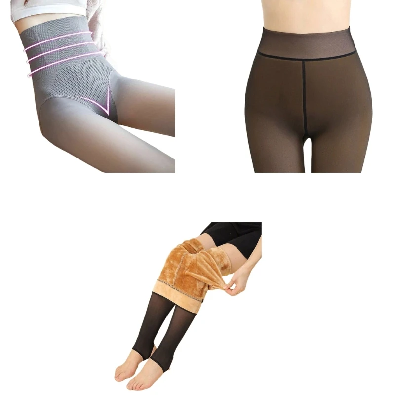 

Winter Stretchy High Waist Leggings for Women Tummy Control Warm Tight Leggings P8DB