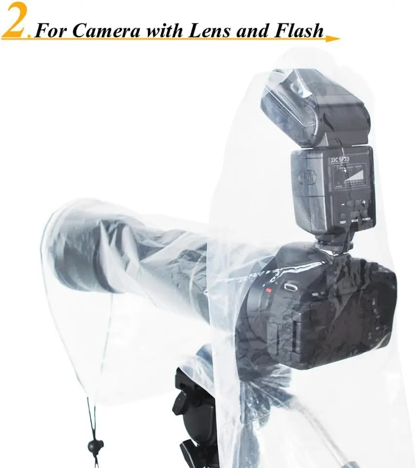JJC 2개 카메라 레인커버 (렌즈 또는 플래시 포함) 캐논 EOS 4000D 90D 80D 77D 70D 5D 6D 7D Rebel T8i T7i T7 T6i T6 T5i A7R 용