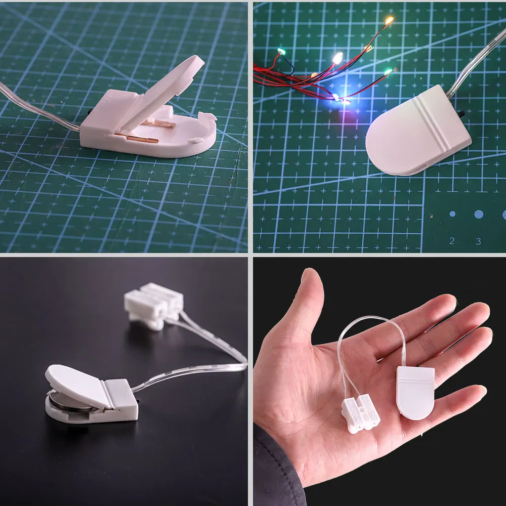 Smd Leds Chip Wired  With 3V Button Battery Box  Pre-soldered Micro Litz Railway Layout for Toy Gundam Lighting 3