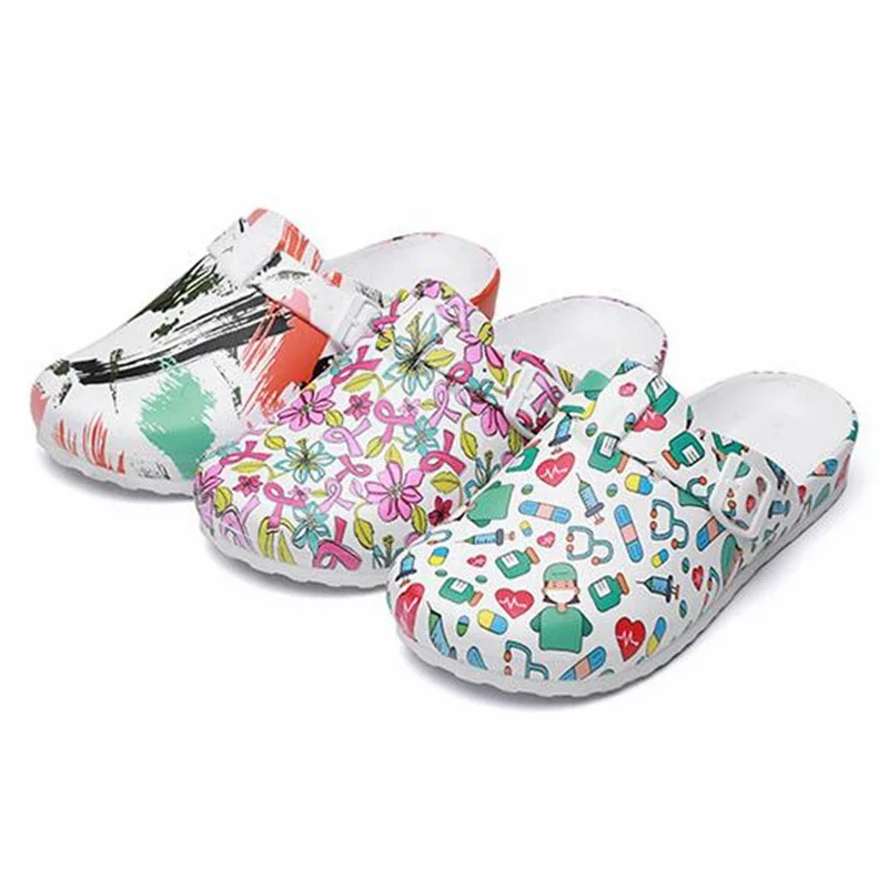 Women Slippers Beautician Summer Hospital Surgical Medical EVA Non-slip Nurse Clogs Soft Lightweight SPA Beauty Salon Shoes 2