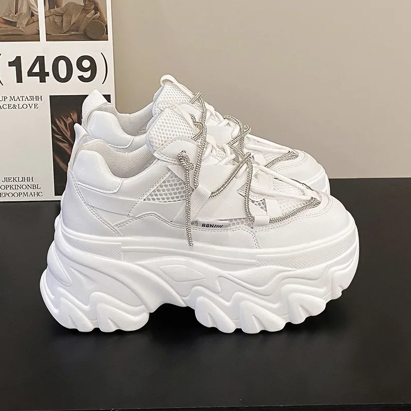 

2023 Fashion Breathable Platform Sneakers Women's Summer Mesh Shoes Outdoor Sports Dad Shoes Woman Zapatillas De Mujer 8CM