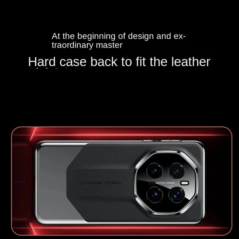 Luxury Leather Matte Splicing Phone Case with Plating Hard Cover