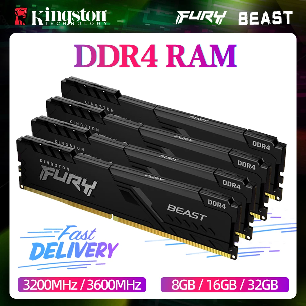 Kingston Fury Beast - 2 x 8 Go (16 Go) - DDR4 2666 MHz - CL16